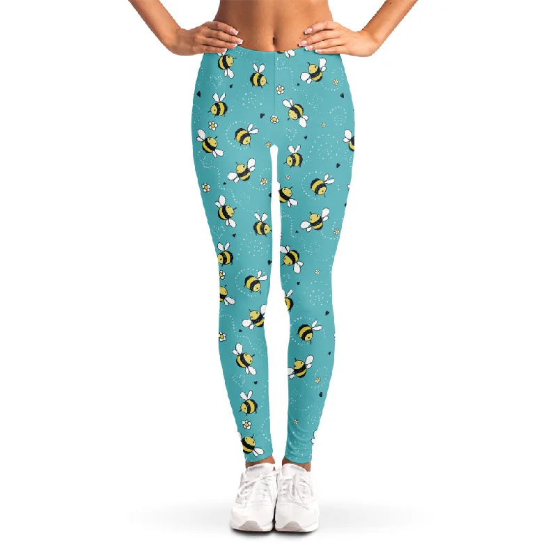 Value Deals Little Bee Pattern Print Women's Leggings