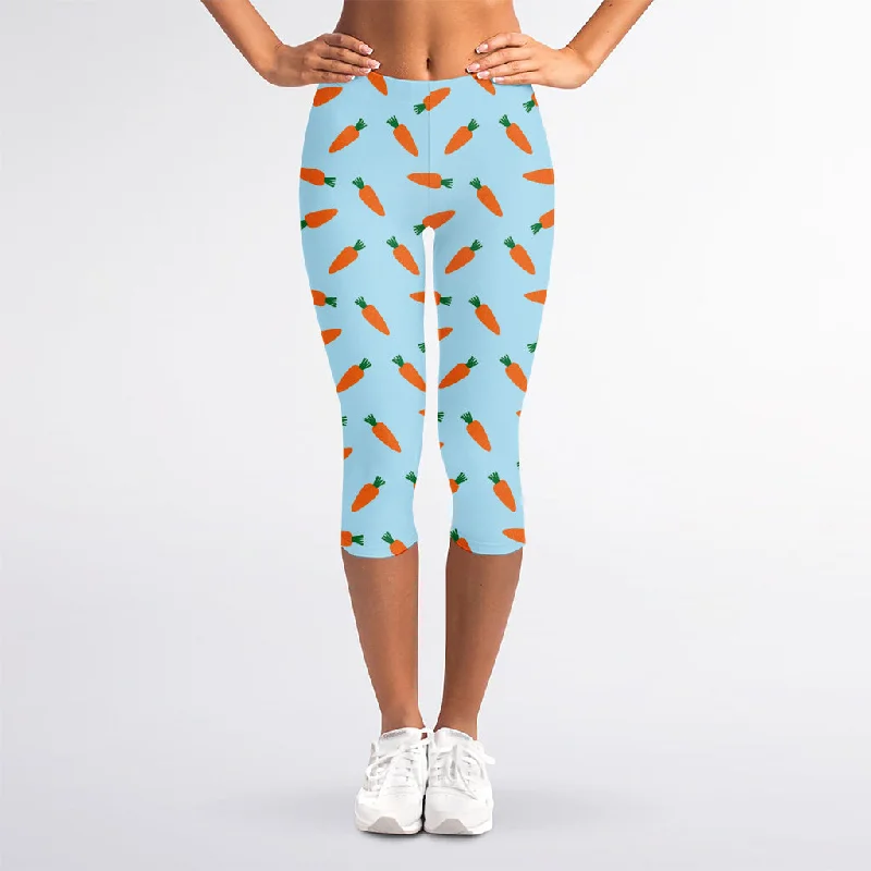 Flash Sale Little Carrot Pattern Print Women's Capri Leggings