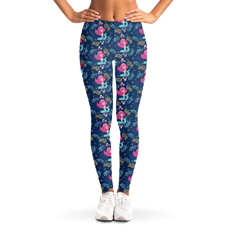 Big Savings Little Cute Mermaid Pattern Print Women's Leggings