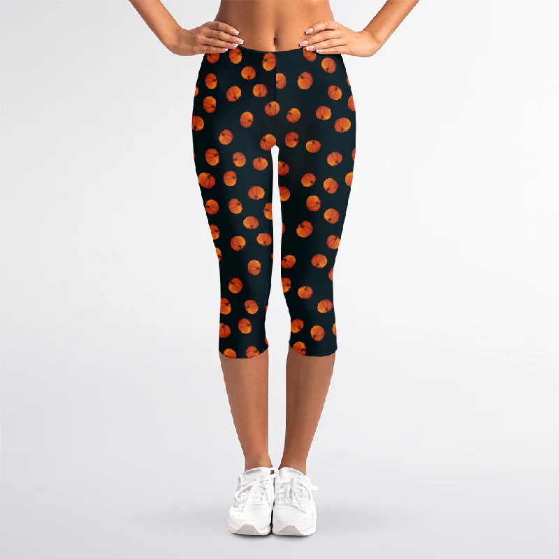 Fantastic Offers Little Pumpkin Pattern Print Women's Capri Leggings