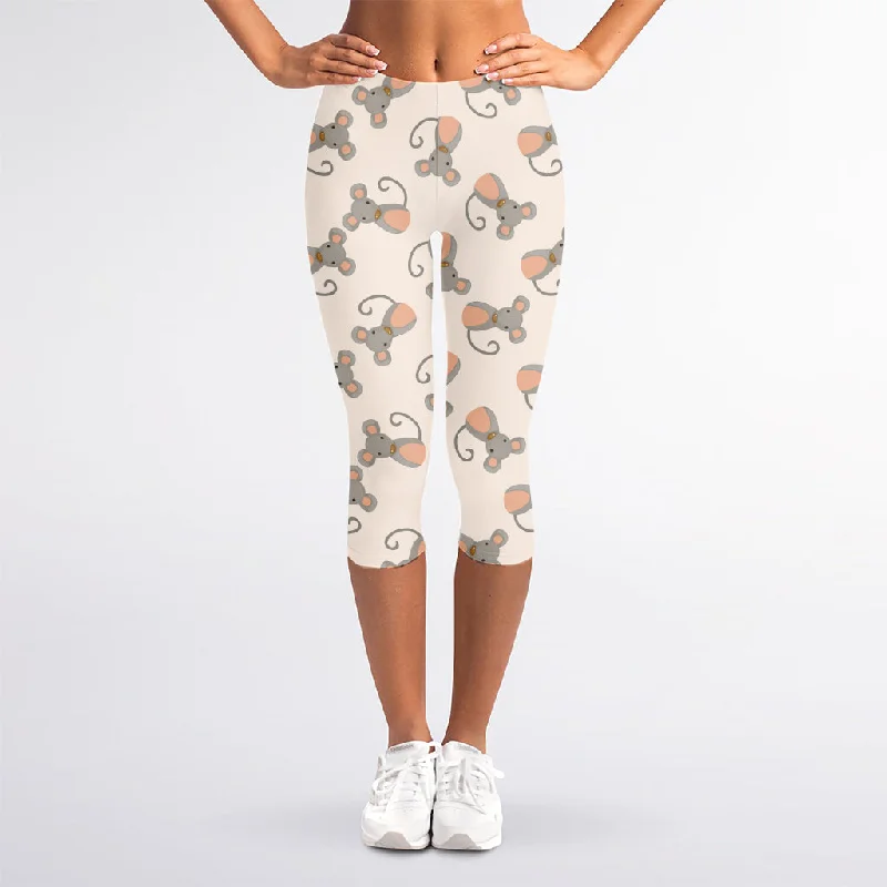Low Prices Little Rat Pattern Print Women's Capri Leggings