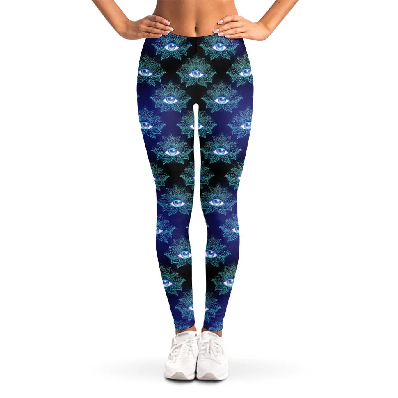 Great Deals Lotus Eye of Providence Pattern Print Women's Leggings
