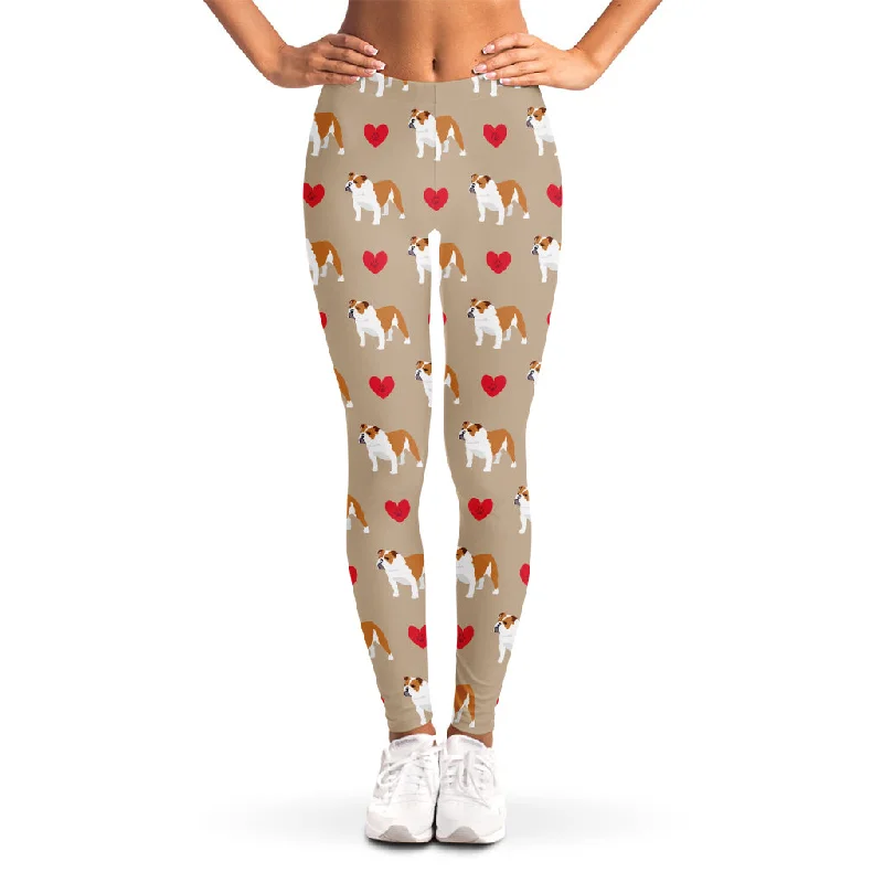 Best Bargains Love English Bulldog Pattern Print Women's Leggings