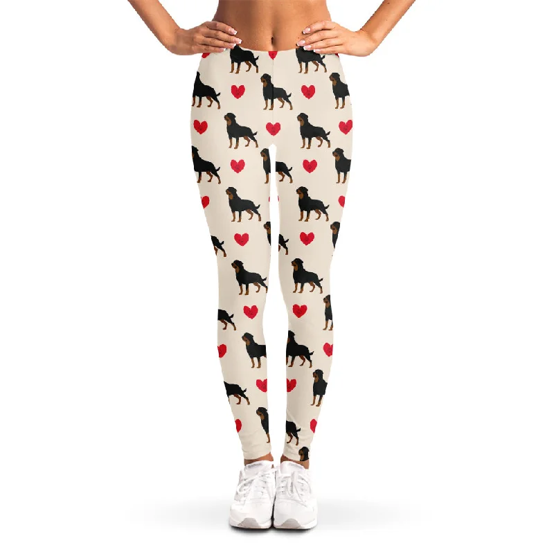 Price Buster Love Rottweiler Pattern Print Women's Leggings