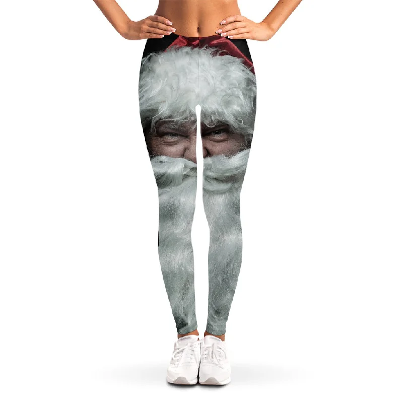 Act Fast Love Xmas Santa Claus Print Women's Leggings
