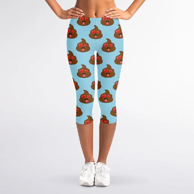 Blowout Deals Lovely Poop Pattern Print Women's Capri Leggings