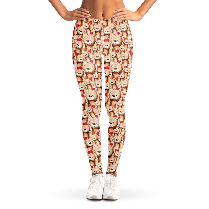 Price Fest Lovely Teddy Bear Pattern Print Women's Leggings