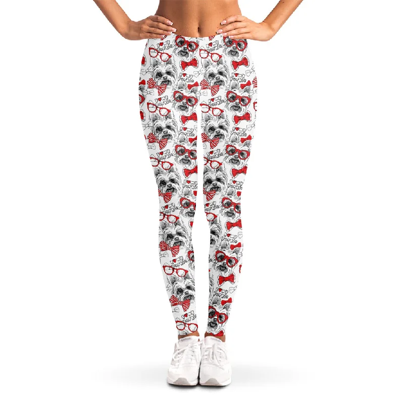Factory Direct Sale Lovely Yorkshire Terrier Pattern Print Women's Leggings