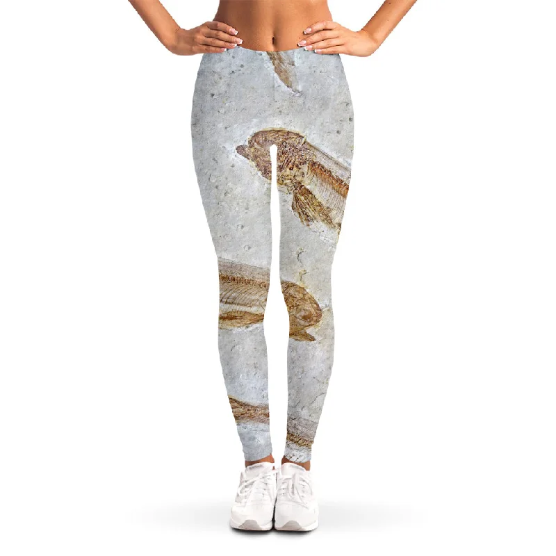 Season Finale Sale Lycoptera Fish Fossil Print Women's Leggings