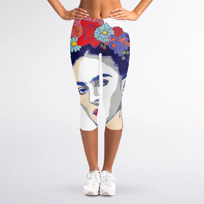 Clearance Items Magdalena Carmen Frida Kahlo Print Women's Capri Leggings