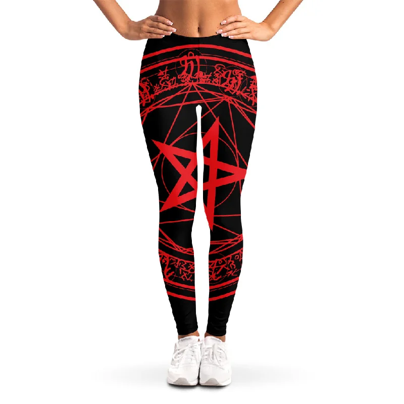 Price Slash Magic Pentagram Symbol Print Women's Leggings