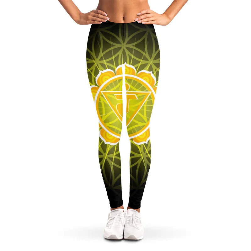 Shop and Save Manipura Chakra Spiritual Print Women's Leggings