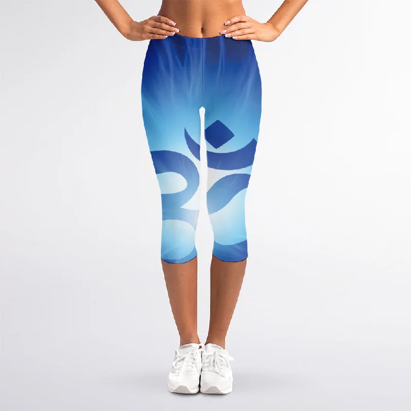 Savings Alert Mantra Om Print Women's Capri Leggings