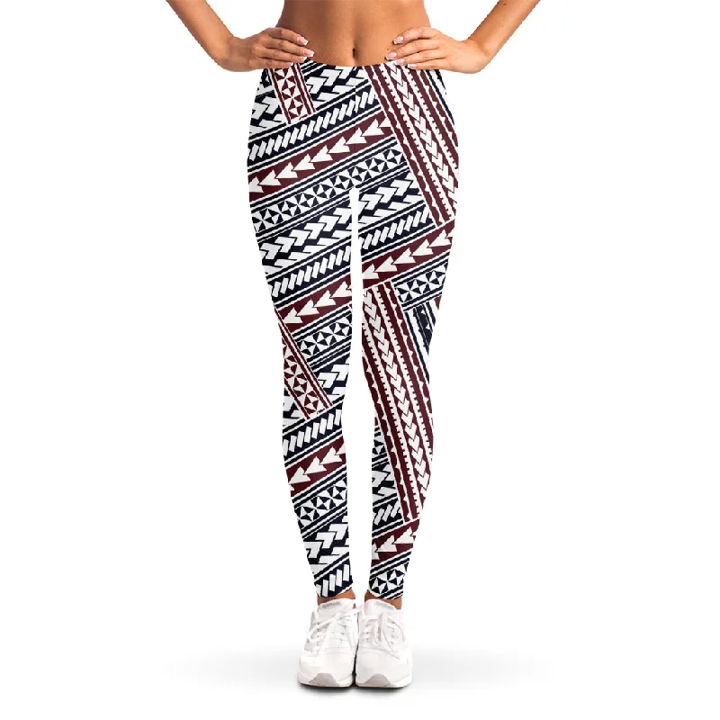 Final Markdown Maori Tribal Pattern Print Women's Leggings