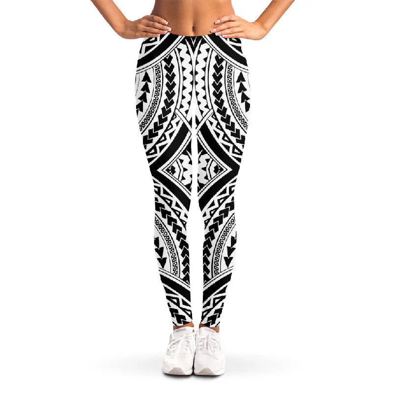 Major Savings Maori Tribal Polynesian Tattoo Print Women's Leggings