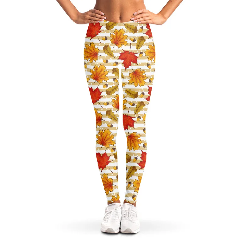 Low Prices Maple And Oak Pattern Print Women's Leggings