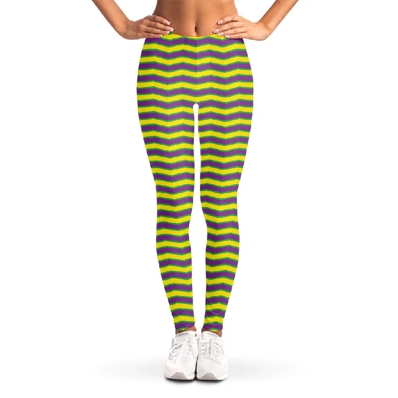 Price Drop Mardi Gras Fat Tuesday Zigzag Print Women's Leggings