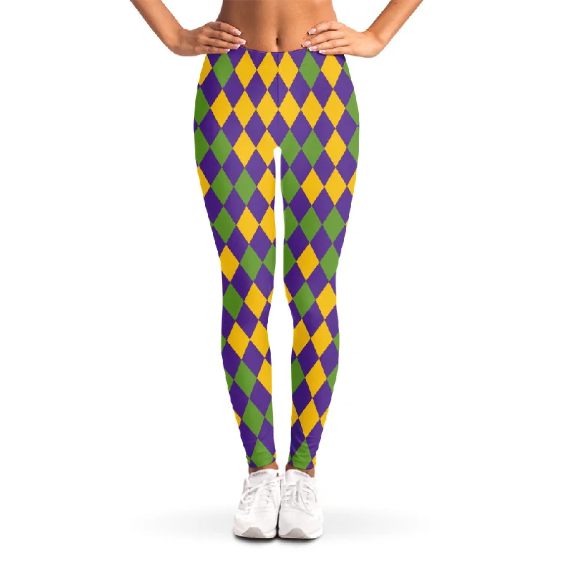 Flash Deals Mardi Gras Harlequin Pattern Print Women's Leggings