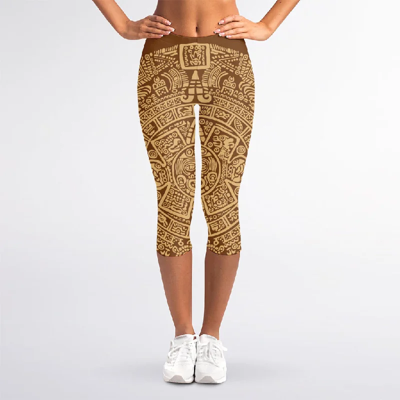 Exclusive Savings Mayan Calendar Print Women's Capri Leggings