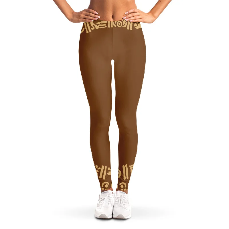 Midnight Madness Mayan Circle Symbol Print Women's Leggings