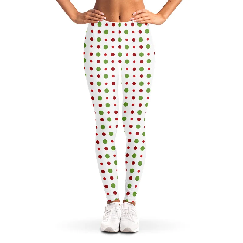 Price Meltdown Merry Christmas Dots Pattern Print Women's Leggings