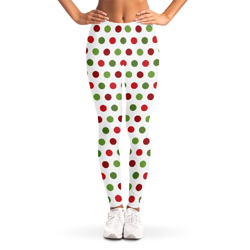 Markdown Madness Merry Christmas Polka Dot Pattern Print Women's Leggings