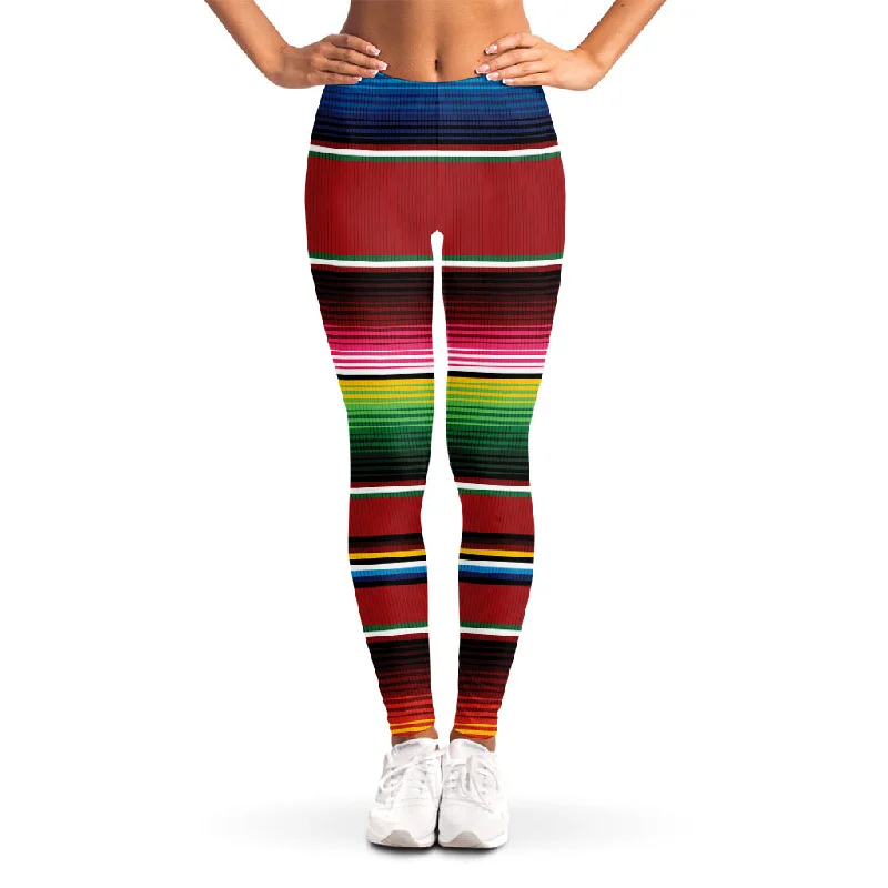 Overstock Sale Mexican Serape Blanket Pattern Print Women's Leggings