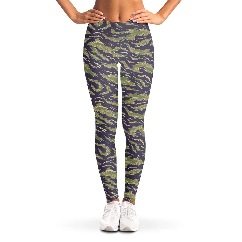 While Supplies Last Military Tiger Stripe Camouflage Print Women's Leggings