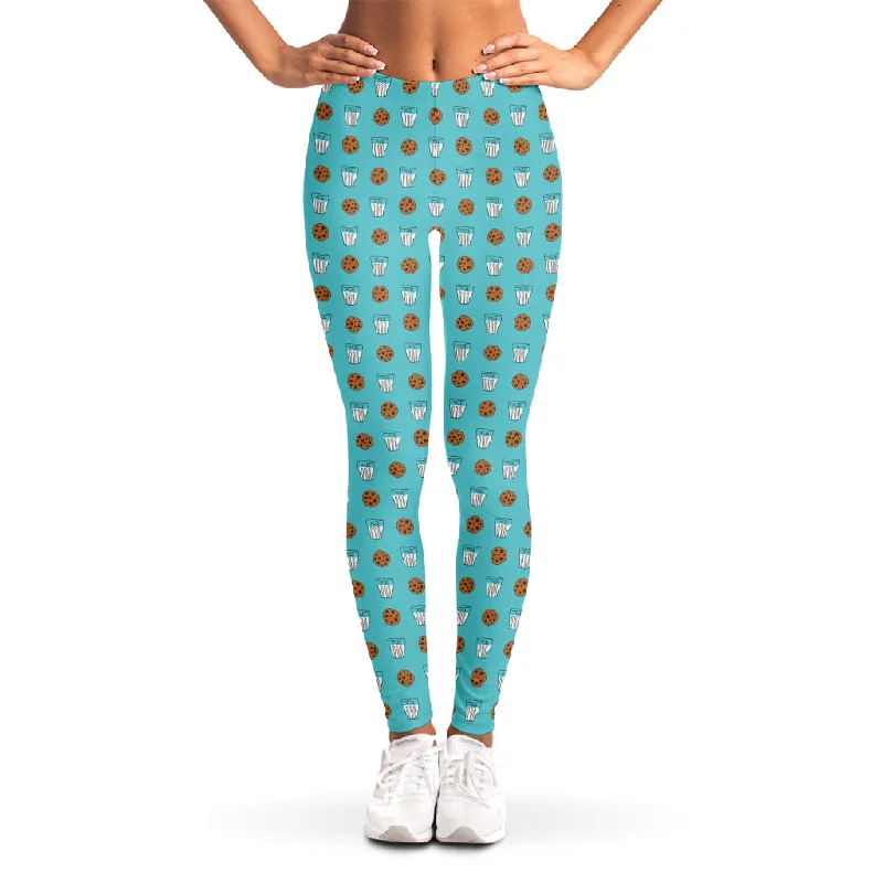 Early Bird Discount Milk And Cookies Pattern Print Women's Leggings