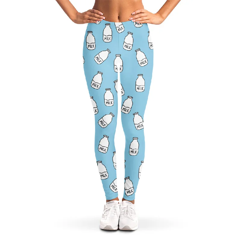 Holiday Sale Milk Bottle Cartoon Pattern Print Women's Leggings
