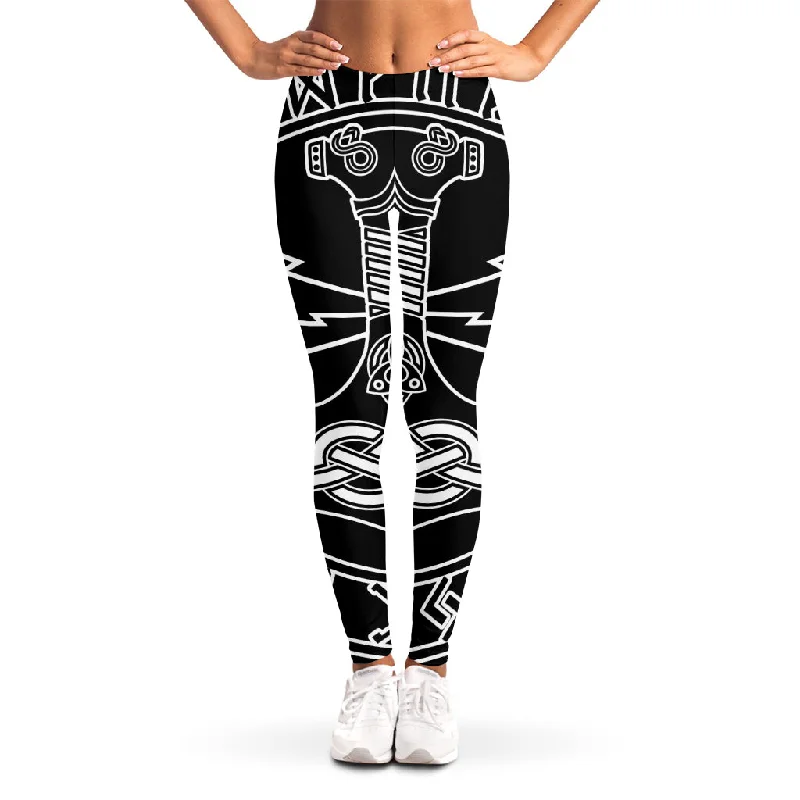 Year-End Clearance Mjolnir And Younger Futhark Print Women's Leggings