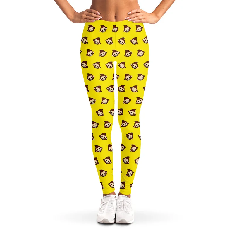 Savings Galore Monkey Emoji Pattern Print Women's Leggings