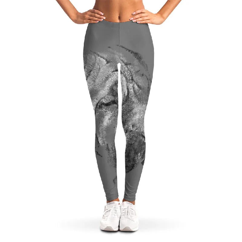 Price Drop Monochrome Shar Pei Print Women's Leggings
