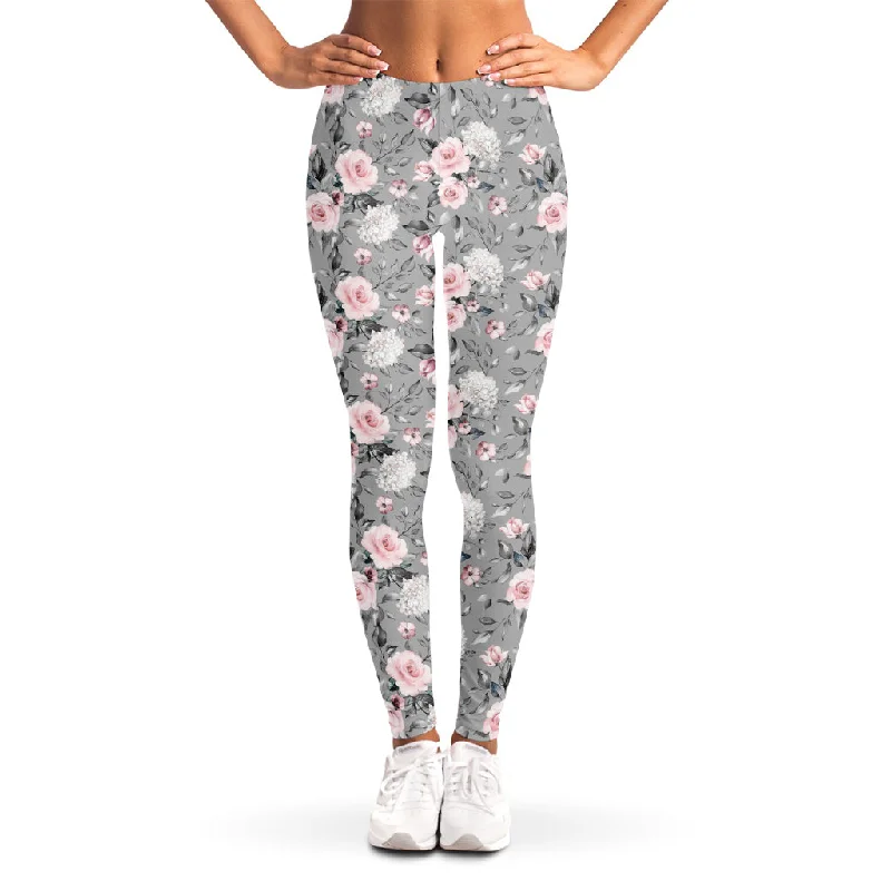Must-Have Deals Monochrome Spring Floral Print Women's Leggings