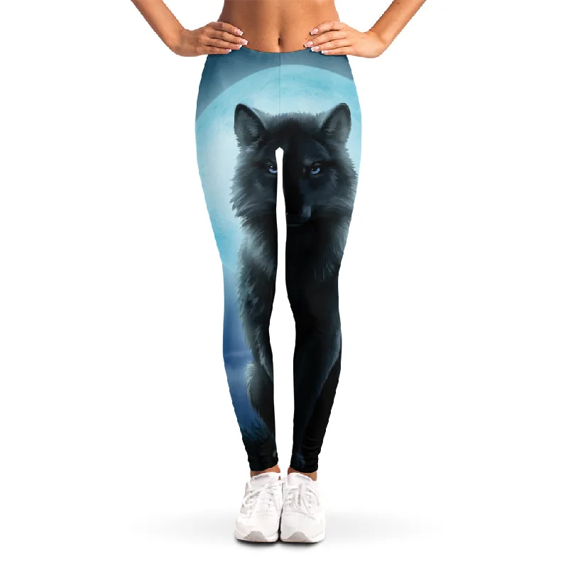 Daily Specials Moonlight Wolf Print Women's Leggings