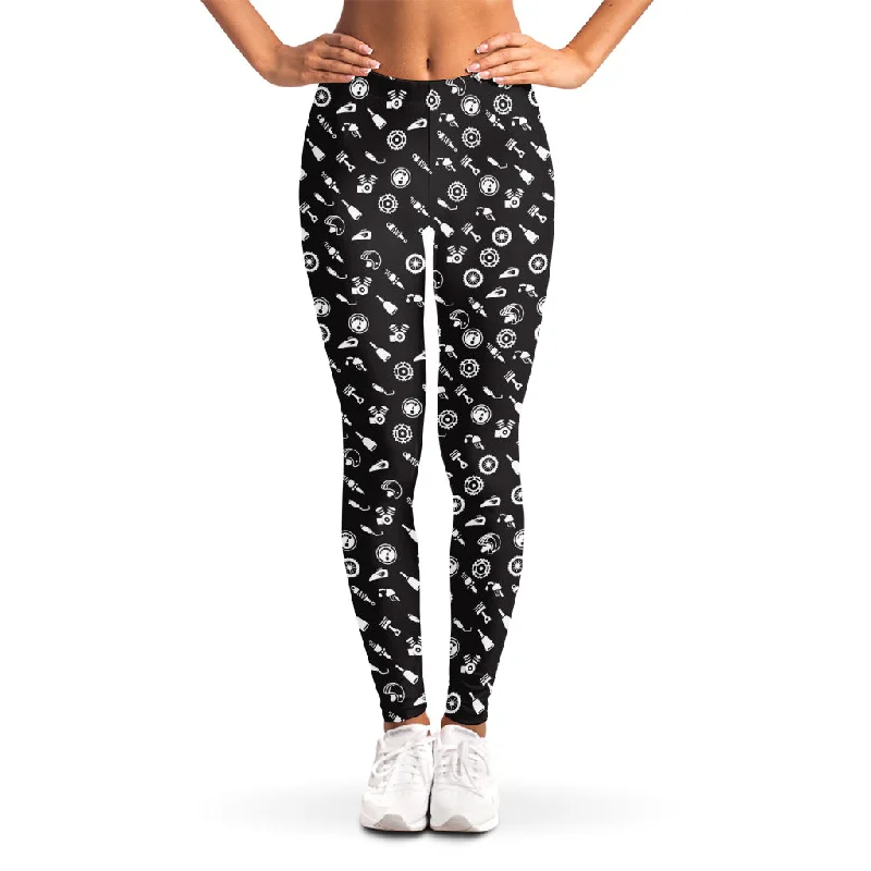 The Best Prices Motorcycle Parts Pattern Print Women's Leggings