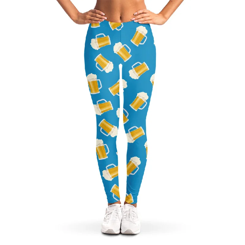 Reduced Prices Mug Of Beer Pattern Print Women's Leggings