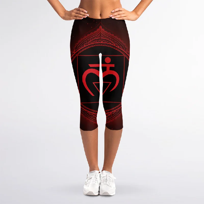 Early Access Muladhara Chakra Symbol Print Women's Capri Leggings