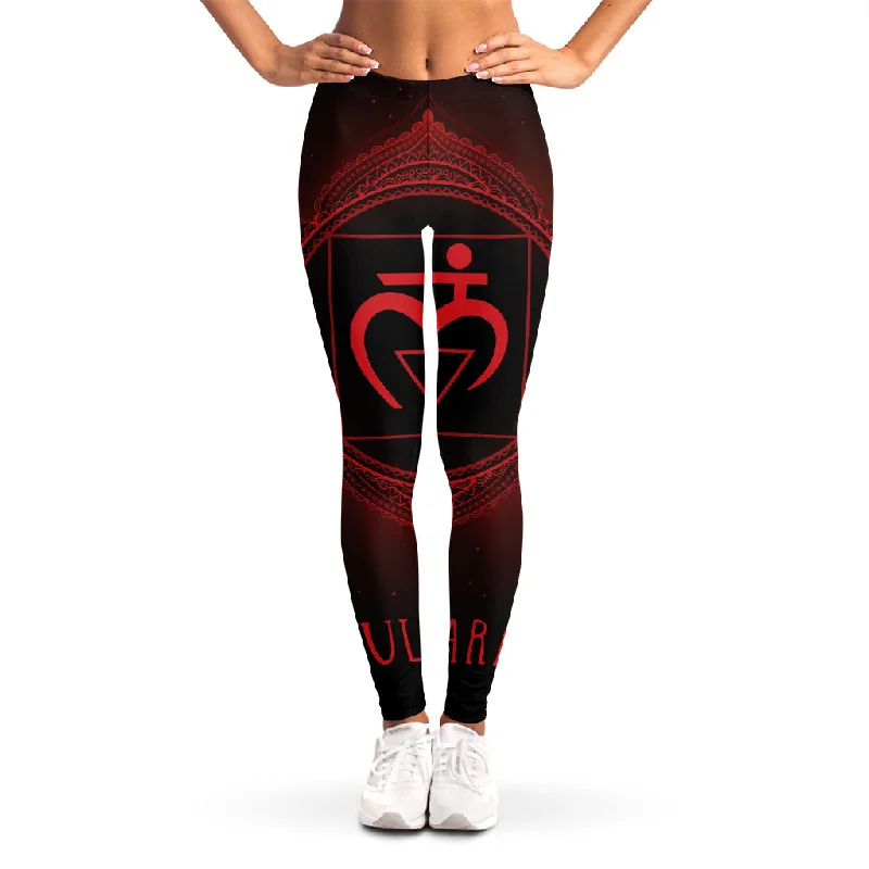 Now or Never Muladhara Chakra Symbol Print Women's Leggings