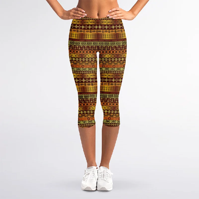 Crazy Deals Native African Tribal Pattern Print Women's Capri Leggings