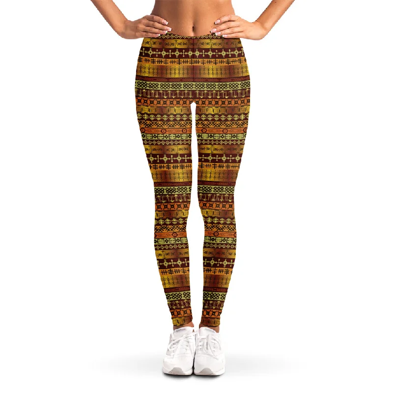 Major Savings Native African Tribal Pattern Print Women's Leggings
