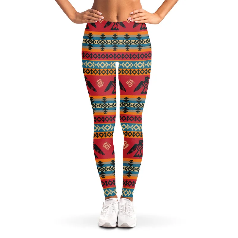 Extra Savings Native American Eagle Pattern Print Women's Leggings