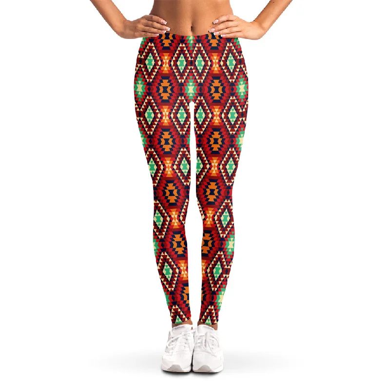 Deep Discounts Native American Geometric Pattern Print Women's Leggings