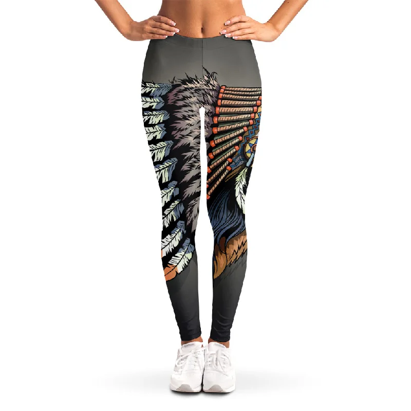 Deal Mania Native American Indian Girl Print Women's Leggings