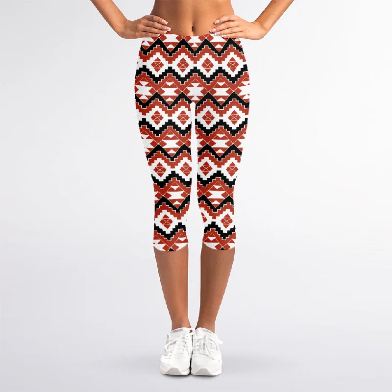 Lowest Prices Native American Indian Pattern Print Women's Capri Leggings