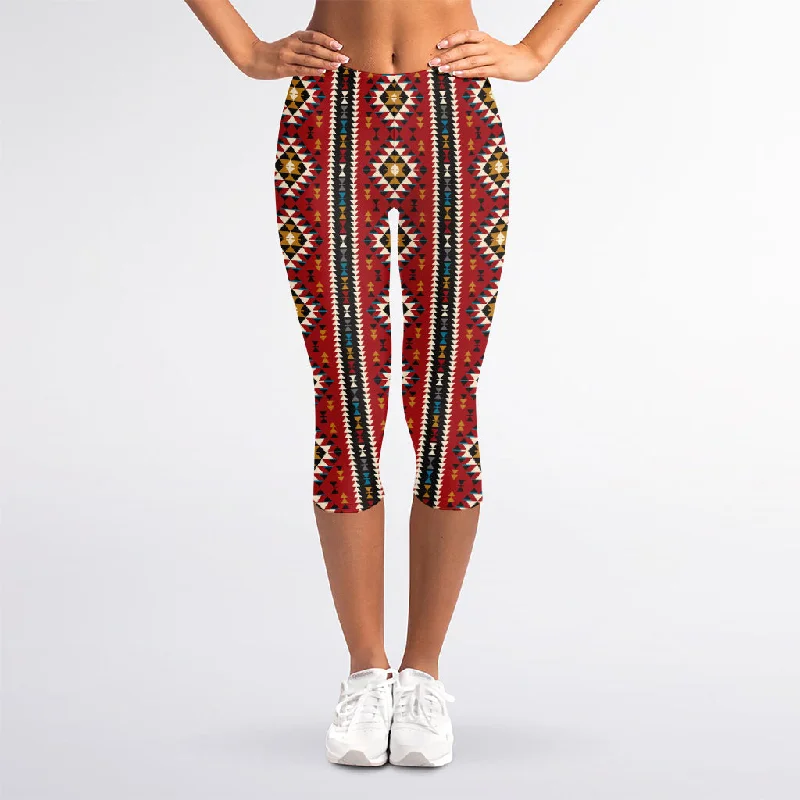 Best Deals Native American Tribal Pattern Print Women's Capri Leggings