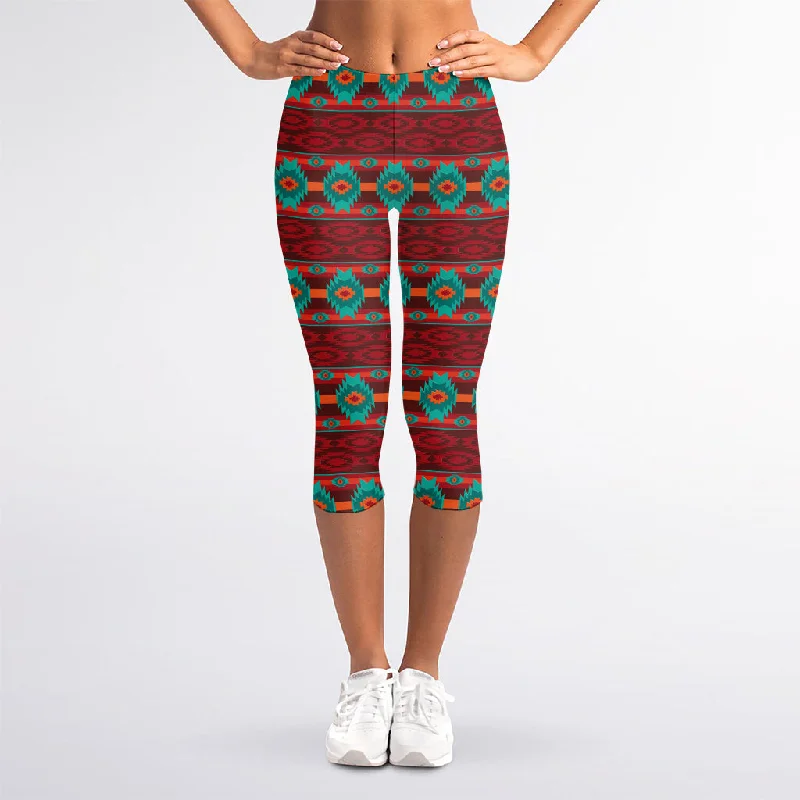 Epic Deals Native Southwestern Pattern Print Women's Capri Leggings