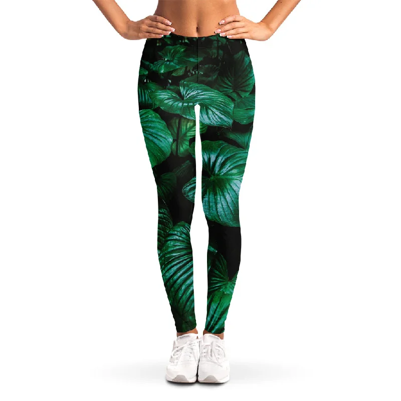 New Arrival Natural Tropical Leaf Print Women's Leggings