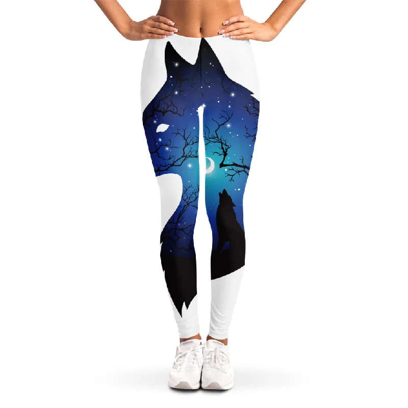 Special Savings Night Forest Wolf Spirit Print Women's Leggings