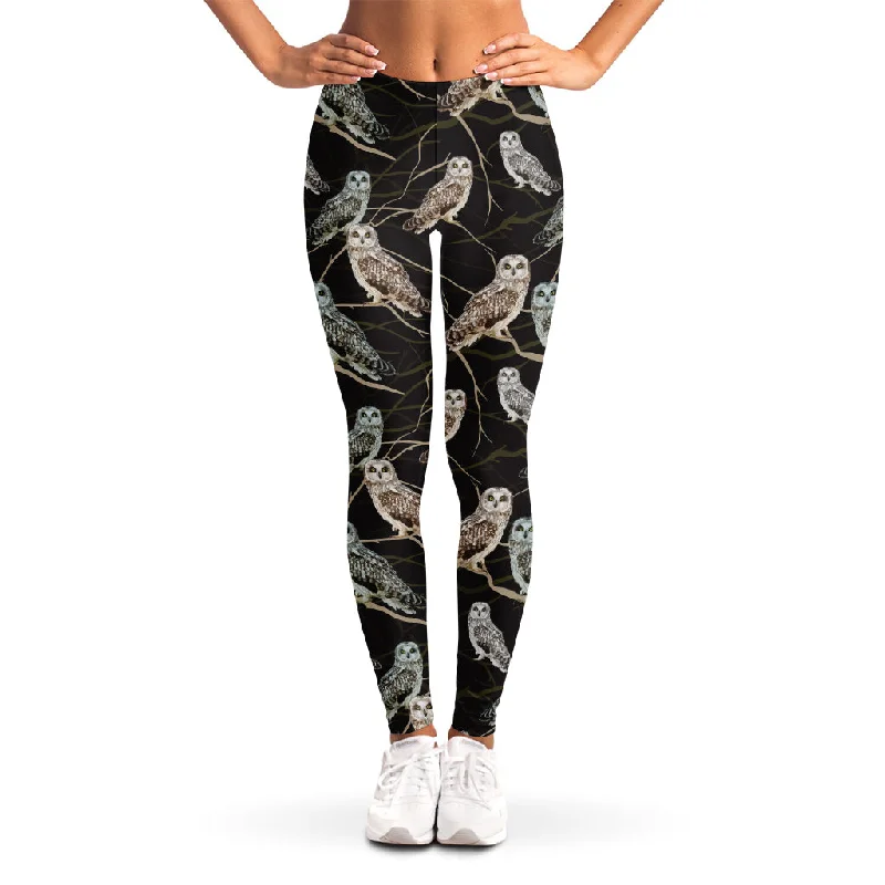 Flash Deals Night Owl Pattern Print Women's Leggings